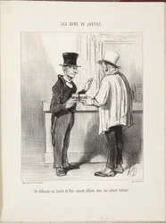 A Defender at the Justice of the Peace Discussing Business in His Usual Office