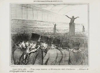 View of the grand hall, plate 1 from Souvenir Du Grand Festival Des Orphéonistes