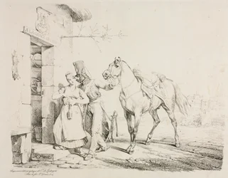 A Hussar Embracing a Servant