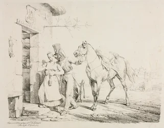 A Hussar Embracing a Servant