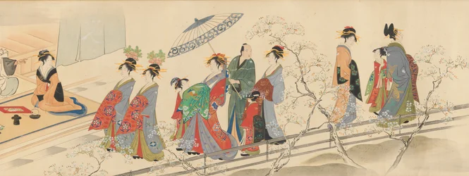 Three Gods of Good Fortune Visit the Yoshiwara..., Early 19th Century