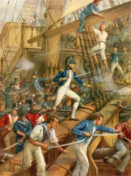 Nelson Boarding the San Nicolas