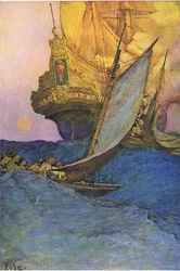 An attack on a galleon
