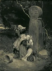 Breton Peasants at a Wayside Cross, from 
