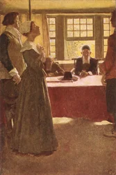 Mary Dyer Brought Before Governor Endicott, illustration from 
