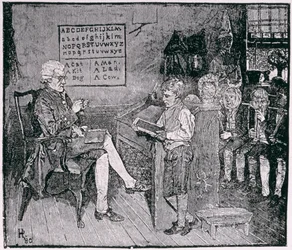 Old-Time School in Pennsylvania, from Harper