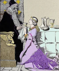 Viviane Captivates Merlin the Enchanter, Illustration by Howard Pyle