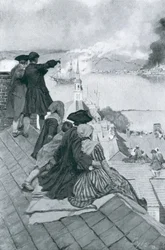 Watching the Fight at Bunker Hill, illustration from 