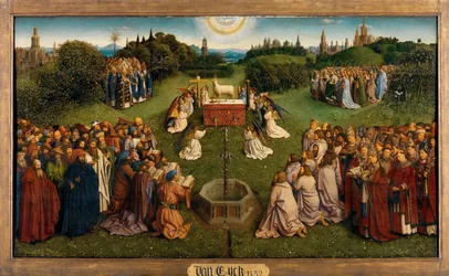 The Adoration of the Mystic Lamb, from the Ghent Altarpiece (lower half of central panel)
