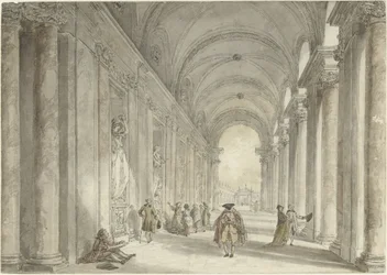 Colonnade of the Casino of the Villa Albani, in Rome