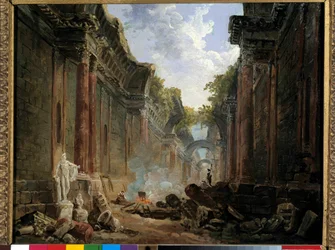 Imaginary View of the Grande Galerie du Louvre in Ruins