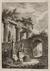 Plate Three from Evenings in Rome