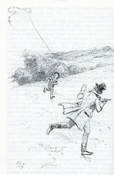 Mr Knightley flying a kite