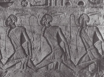 Africa: Egyptian relief, transport of prisoners, in Nubia