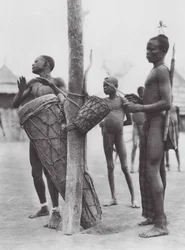 Africa: Moru men playing drums