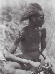 Africa: Nuer with hair dyed red