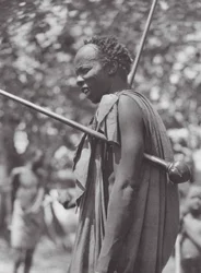 Africa: Shilluk warrior with club