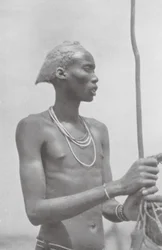 Dinka Man (black and white photo)