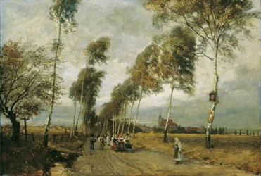 Country Road with Birch Avenue