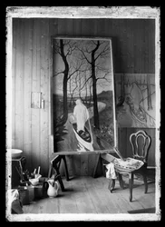In the Studio, On Trestles the Fresco The Stream of Life
