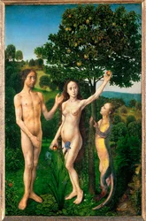 The Fall. Adam and Eve Tempted by the Snake