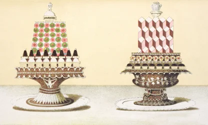 Design for the Presentation of Desserts, Illustration from a Hungarian Cookery Book on French Cooking, c.1880
