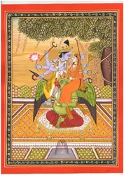Hindu Deities on Garuda
