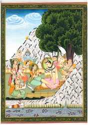 Shiva and Parvati in Divine Gathering