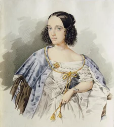 Portrait of Russian Actress Varvara Asenkova