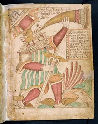 Heimdal Blowing his Horn before Ragnarok, from Melsteds Edda