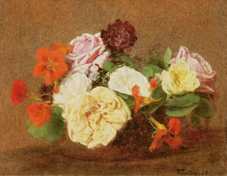 Roses and Nasturtiums in a Vase, 1883