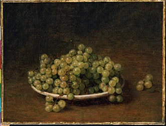 White Grapes on a Plate