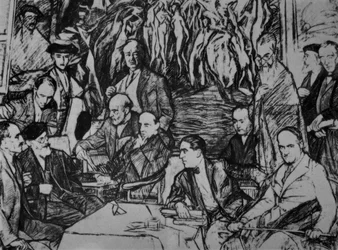 My Friends - 1920/36 - Drawing - Charcoal / Oil / Canvas - 234x292 cm