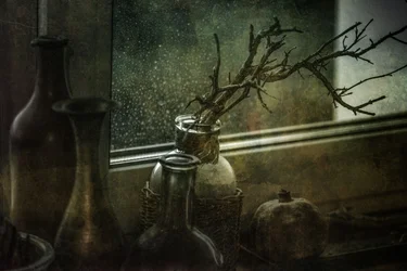 Moody Still Life Bottles