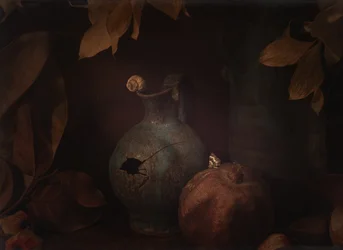 Moody Still Life Pomegranate