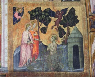 St Francis Throws Himself into the Thorny Brambles, fresco from the Porziuncola, 1393
