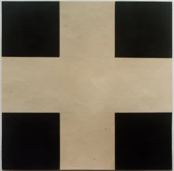 White Cross on Black Background