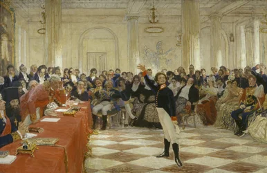 Alexander Pushkin at an Examination in the Lyceum of Tsarskoye Selo on January 8