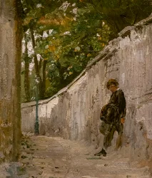 Boy Leaning Against the Wall of a Garden, Montmartre