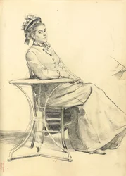 Woman Seated at a Cafe Table