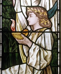 Waterford, St Michael & All Angels, Heaton Butler & Bayne, Selwyn Image, The Wise & Foolish Virgins (detail)