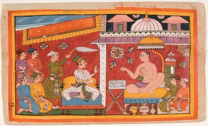 A Jain Teacher Receives a Prince and His Retinue
