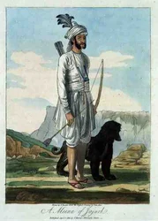 A Meena of Jajurh, etched by T. Baxter after a drawing by Deen Alee