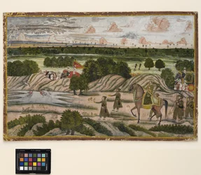 A Nawab and his retainers on a hunting expedition, c.1780