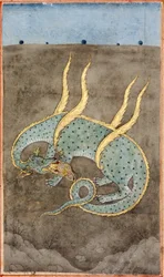 A dragon devouring a woman