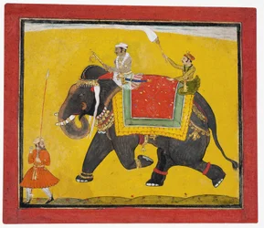A raja riding an elephant