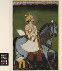 A thakur of Jhilai on horseback