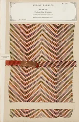 Fine cotton turban sample from Jeypoor in Rajpootana, from The Collection of the Textile Manufacturers of India, by John Forbes Watson, published in 1866