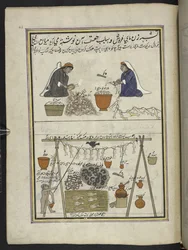 Fishmongers, Women Gutting Fish; Man Drying Fish, 86 Drawings Bound into a Volume Depicting Trades and Occupations in Kashmir