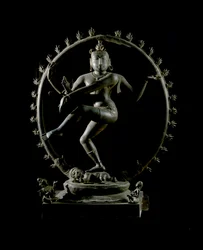 Hinduism: representation of the god Shiva Nataraja, god of dance. Bronze sculpture 12th century - Kolkata, Indian museum